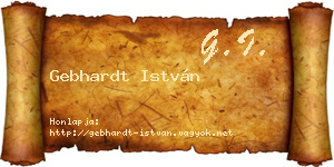 Gebhardt István névjegykártya